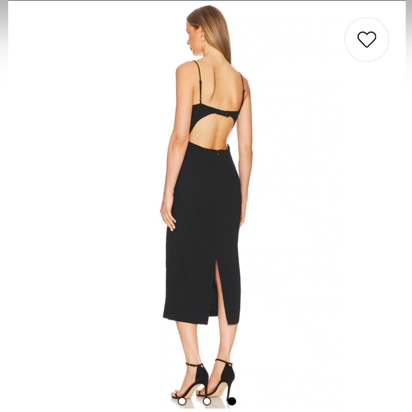 #165 Bardot Black Open Back Midi Dress NWT - Picture 5 of 5
